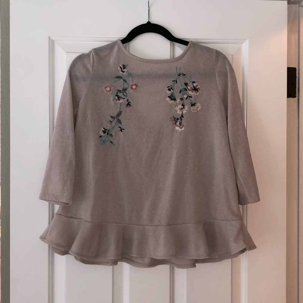 Lauren Conrad Bow Sweater with Flower Bead Detail